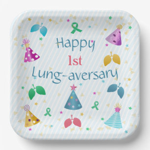 Happy Lung-aversary Party Paper Plate