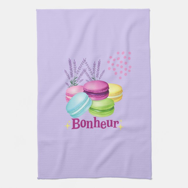 Happy Macarons Tea Towel (Vertical)