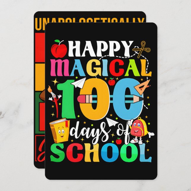 Happy magical 100 days school 2026 Poster  Holiday Card (Front/Back)