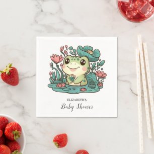 Happy Magical Frog Baby Shower Napkin