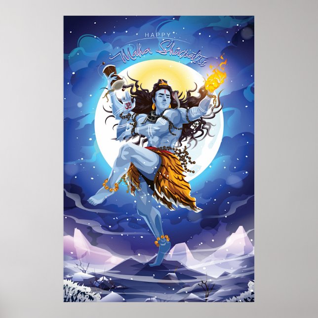Happy Maha Shivratri, Lord Shiva Poster (Front)