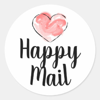 Happy Mail Business - Cute Heart Classic Round Sticker