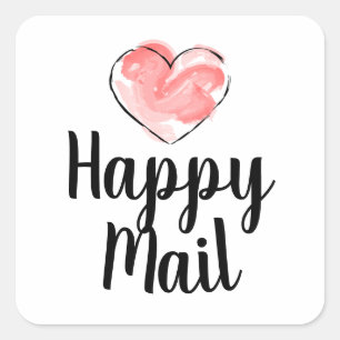 Happy Mail Business - Cute Heart Square Sticker
