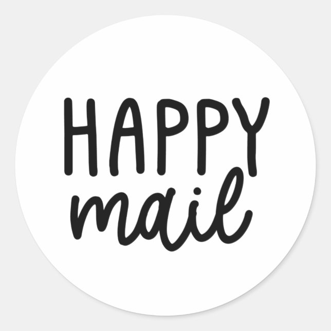 Happy Mail Classic Round Sticker (Front)