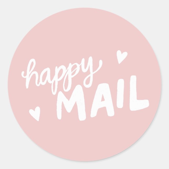 Happy Mail envelope postage and packaging sticker  (Front)