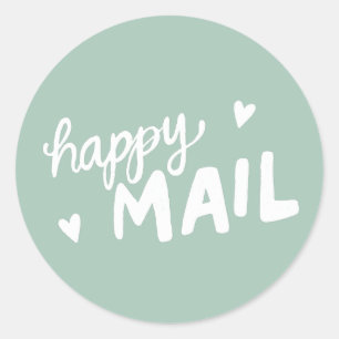 Happy Mail envelope postage and packaging sticker 