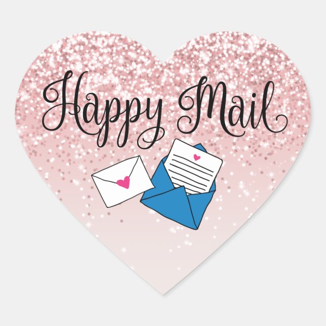 Happy mail heart sticker (Front)