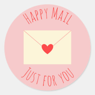 HAPPY MAIL JUST FOR YOU CLASSIC ROUND STICKER