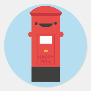 Happy Mail - Kawaii Postbox Classic Round Sticker