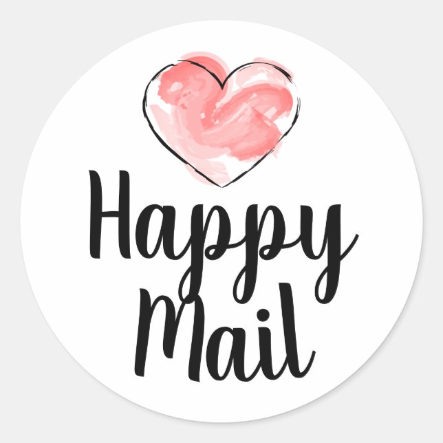 Happy mail round business stickers (Front)
