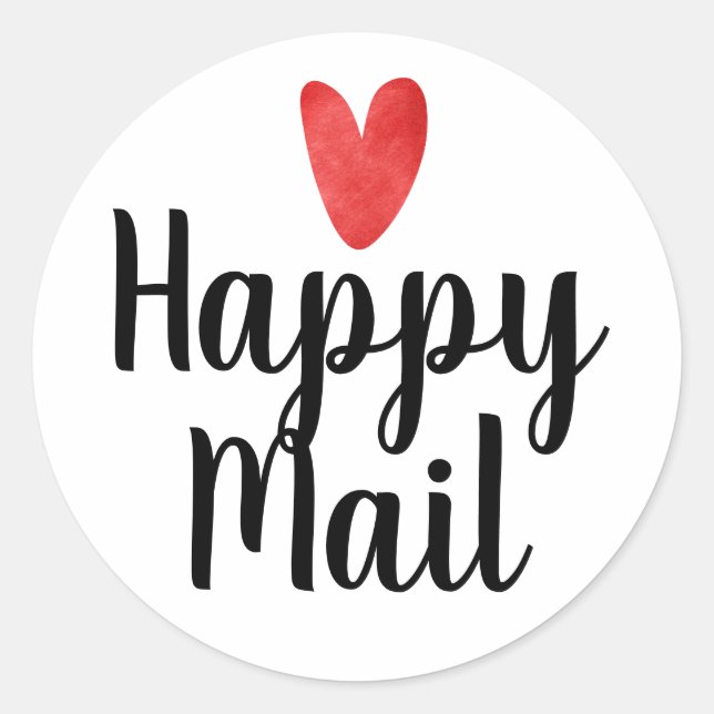 Happy mail round business stickers (Front)