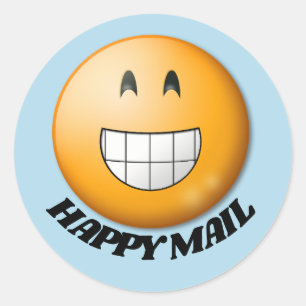 HAPPY MAIL SMILE ound Stickers