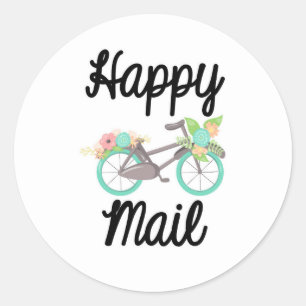 Happy Mail Sticker - floral bicycle!!