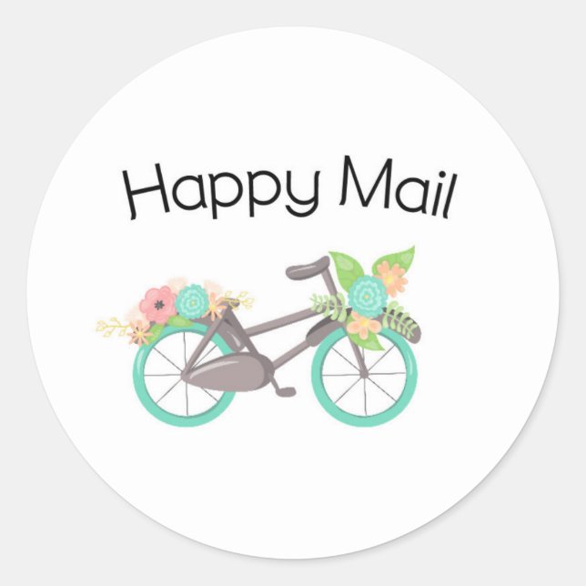 Happy Mail Sticker - floral bicycle!! (Front)