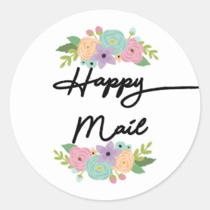 Happy Mail Sticker - floral design!!