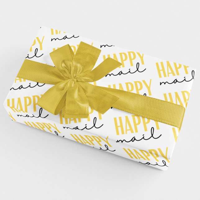 Happy Mail Wrapping Paper Flat Sheet Set of 3 (Send some sunshine with these, "Happy mail" wrapping paper sheets! )