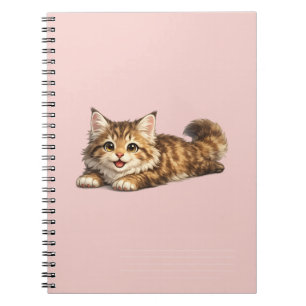 Happy Maine Coon Cat Cosy Positive Vibes Design Notebook