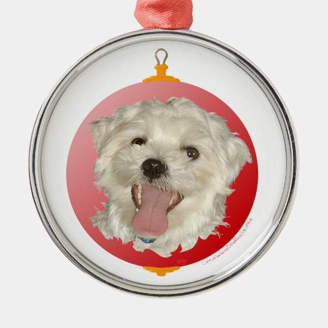 Happy Maltese Christmas Ornament (Front)