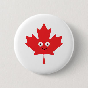Happy Maple Leaf 6 Cm Round Badge