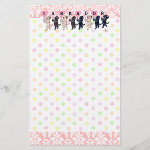 Happy Marching Labradors Painting Stationery