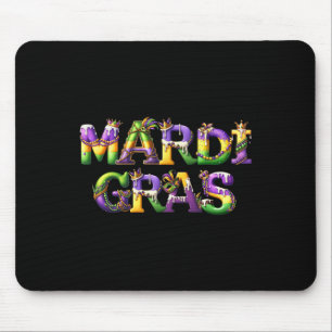Happy Mardi Gras 2025 New Orleans Fleur De Lis Mas Mouse Mat