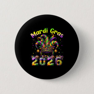 Happy Mardi Gras 2026 Carnival New Orleans Family 6 Cm Round Badge