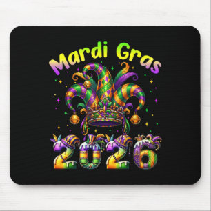 Happy Mardi Gras 2026 Carnival New Orleans Family  Mouse Mat
