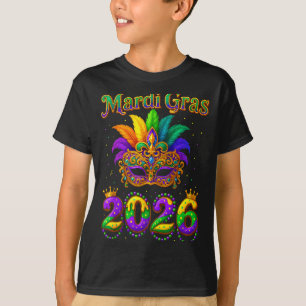 Happy Mardi Gras 2026 Jester Hat Carnival Men Wome T-Shirt