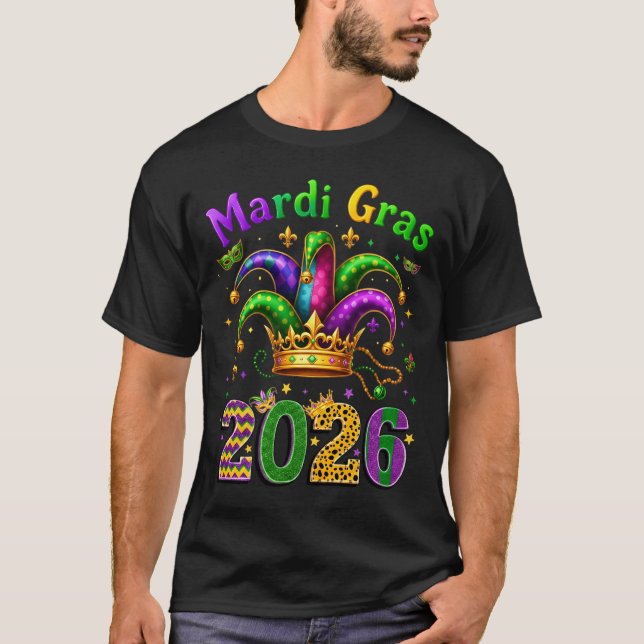 Happy Mardi Gras 2026 Jester Hat Men Women Kid Car T-Shirt (Front)