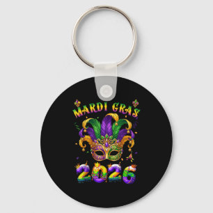 Happy Mardi Gras 2026 Jester Hat New Orleans Men W Key Ring