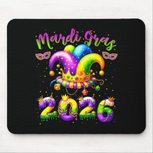 Happy Mardi Gras 2026 Jester Hat New Orleans Men W Mouse Mat