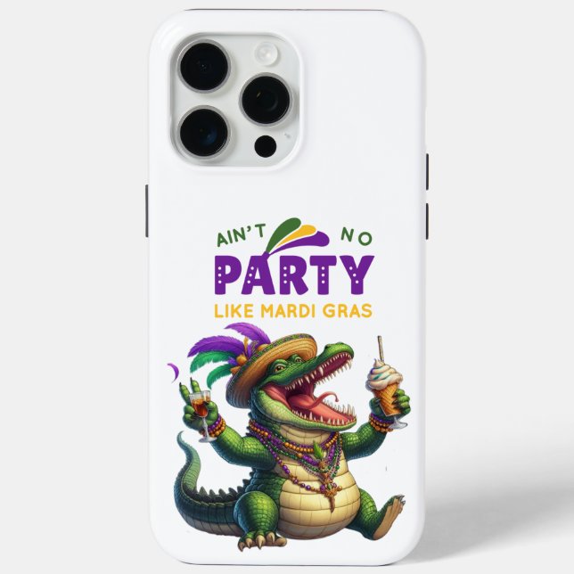 Happy Mardi Gras Alligator Case-Mate iPhone Case (Back)