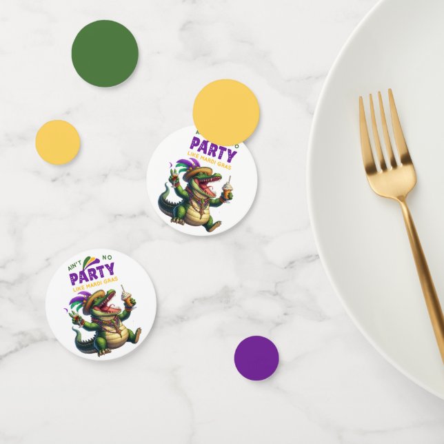 Happy Mardi Gras Alligator Confetti (Group)