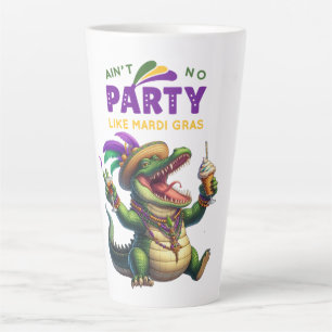Happy Mardi Gras Alligator Latte Mug