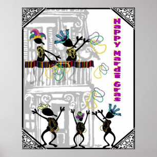 Happy Mardi Gras--Balcony Scene Poster