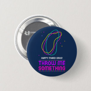 Happy Mardi Gras Beads Button