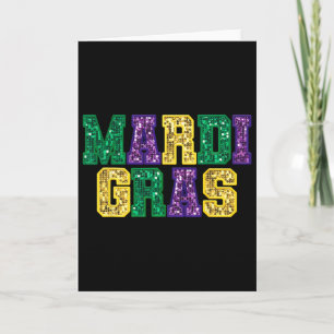 Happy Mardi Gras Carnival Fat Tuesday Fleur De Lis Card