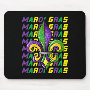 Happy Mardi Gras Carnival Fat Tuesday Fleur De Lis Mouse Mat