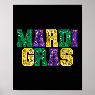 Happy Mardi Gras Carnival Fat Tuesday Fleur De Lis Poster