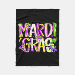 Happy Mardi Gras Carnival Fat Tuesday Men Women Ki Fleece Blanket