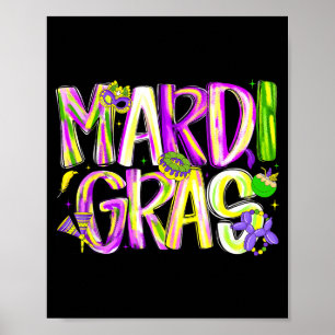 Happy Mardi Gras Carnival Fat Tuesday Men Women Ki Poster