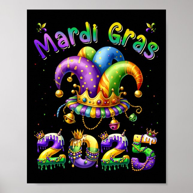 Happy Mardi Gras Carnival Mardi Gras 2025 Jester O Poster (Front)