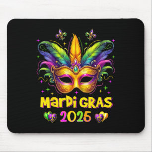 Happy Mardi Gras Carnival Mardi Gras Mask 2025 Jes Mouse Mat