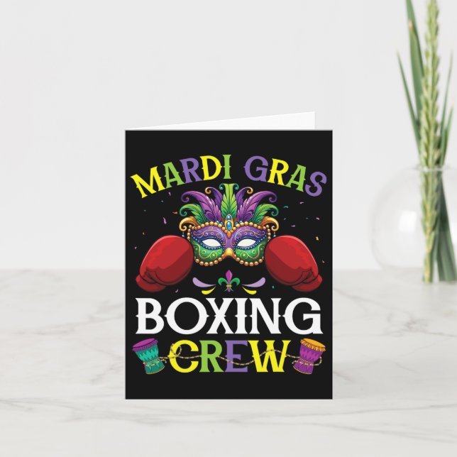 Happy Mardi Gras Day Boxing Crew Masked Player Fan Card (Front)