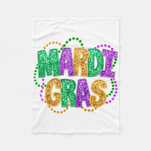 Happy Mardi Gras Fat Tuesday Carnival Festival Par Fleece Blanket