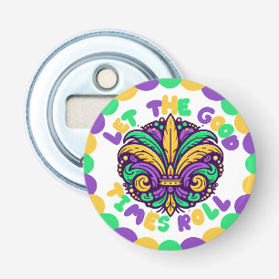 Happy Mardi Gras fleur-de-lis Bottle Opener