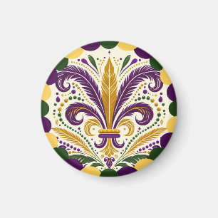 Happy Mardi Gras  fleur-de-lis  Magnet
