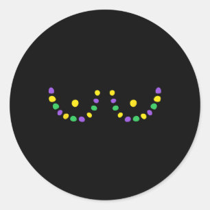 Happy Mardi Gras Funny Classic Round Sticker