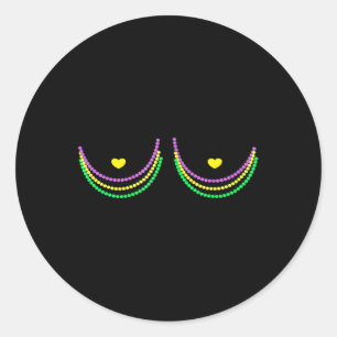Happy Mardi Gras Funny Mardi Classic Round Sticker