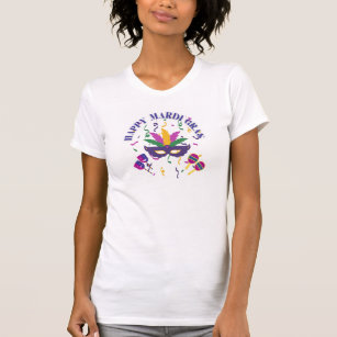 Happy Mardi Gras-graphic design T-Shirt for women.